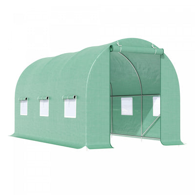 Outsunny 15' X 6.2' X 6.6' Walk-in Tunnel Greenhouse Garden Plant Seed Growing Warm House Outdoor Ho|Outsunny Serre De Jardin Tunnel 4,5l X 2l X 2h M Chassis Tubulaire Acier Galvanise Renforce 1,8 Cm 6