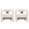 Fauteuil lounge moderne Amirah en velours blanc - Lot de 2
