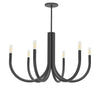 Lustre Wand de Dainolite avec fini noir mat et 6 ampoules