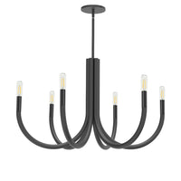 Lustre Wand de Dainolite avec fini noir mat et 6 ampoules