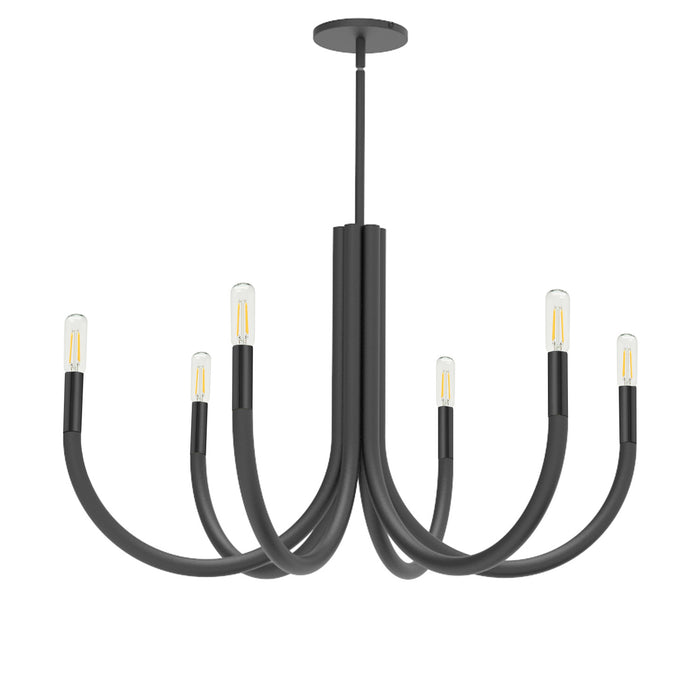 Lustre Wand de Dainolite avec fini noir mat et 6 ampoules