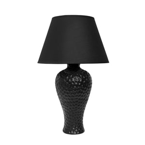 Lampe de table de Simple Designs courbée en céramique à stuc texturé - noire