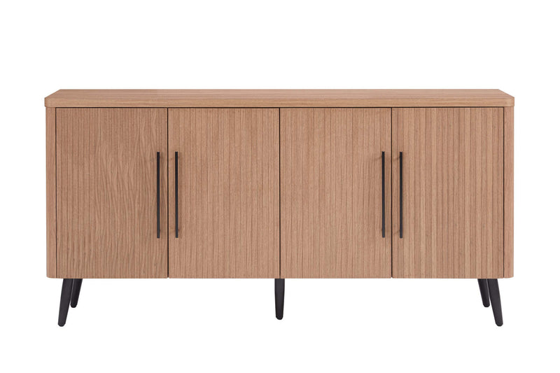 Buffet Jodie mi-siecle moderne a cannelures de 165 cm en erable
