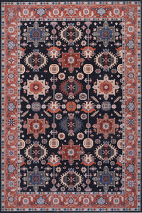  Tapis Etoile Noire Lavable Antiderapant A Poils Ras 5'x7'