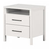 Gravity Table De Chevet 2 Tiroirs - Blanc Solide