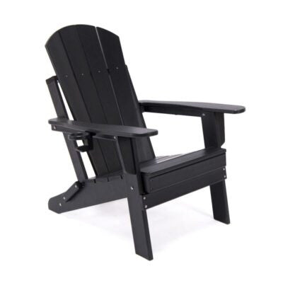 Lake Country Outdoors High-Density Polyethylene Adirondack Chair - Black Patio Seat | Chaise Adirondack Lake Country Outdoors en polyethylene haute densite - Noir