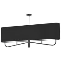 Lustre horizontal Eleanor de Dainolite avec abat-jour noir et blanc, fini noir mat et 4 ampoules