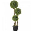 HOMCOM 3pi Artificiel Buis Triple Boule Topiaire Arbre en pot de pepiniere