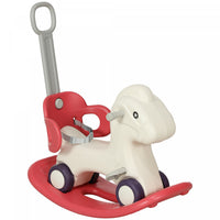 Qaba Cheval A Bascule 4 En 1 Pour Bebe, Voiture A Pousser, Voiture Coulissante Avec Planche D'equili