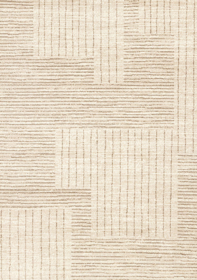 Florence Brown Cream Geometric Linework Design Rug, 6'7" x 9'6" Indoor Area Rug | Tapis Florence Brown Cream a motif geometrique a lignes lineaires, 6'7" x 9'6"