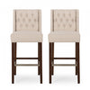 Ensemble De 2 Tabourets De Bar Bruce De 30,5 Po – Hauteur Comptoir – Pattes En Metal Et Tissu Rembourre, Beige