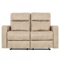 Causeuse inclinable manuelle Denton de 57 po en similicuir - Taupe