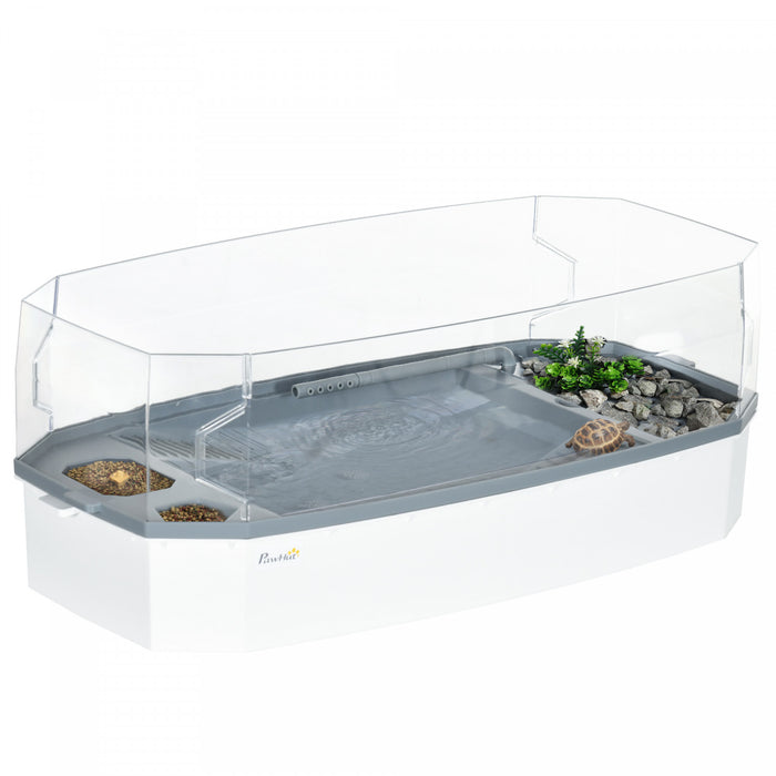 Bac a Tortues, Aquarium pour Tortues avec Plateforme de Bain de Soleil