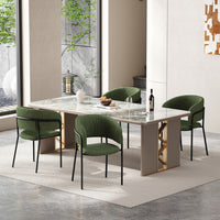 Ethan Ensemble de 4 chaises d’appoint modernes avec assise en velours cotele, pieds inclines et pieds reglables, vert
