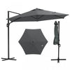 Parasol deporte Costway 9 FT avec voile anti-UV, haut ventile, base croisee, gris