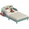 Qaba Toddler Bed with Bedside Storage and Guard Rails, Montessori Bed for Ages 3-8, Fits 132 x 70 x 10 cm Mattress, Green Bear Print