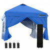 Outsunny Tonnelle Barnum Tente D'auvent Pop Up 10' X 10', Tente D'abri Instantanee Avec Parois Laterales, Fenetres, Sac A Roulettes Pour Jardin, Terrasse, Bleu