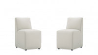 Chaise de salle a manger moderne en cuir vegetalien gris pierre Anna - Lot de 2