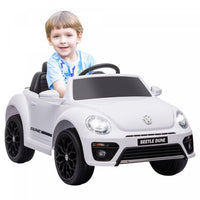 Qaba Voiture Electrique Pour Enfants 12 V, Volkswagen Beetle, Voiture Pour Enfants Alimentee Par Bat