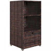 Outsunny Meuble De Rangement Avec 2 Etageres 1 Tiroir, Brun Mixte