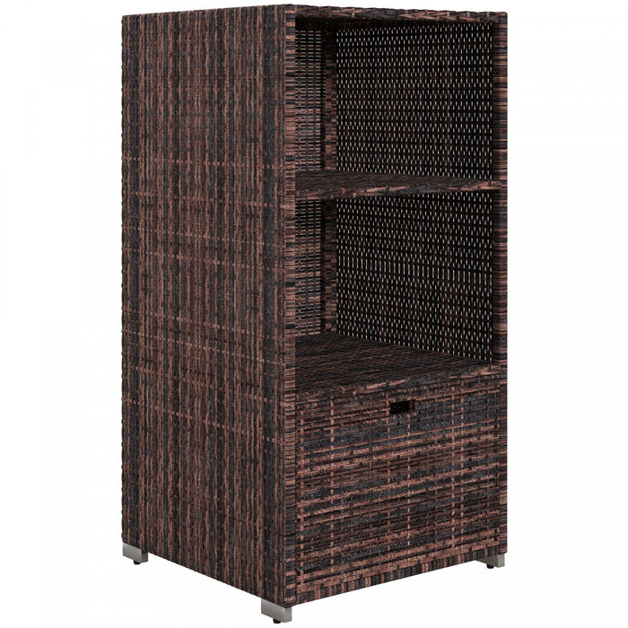 Outsunny Meuble De Rangement Avec 2 Etageres 1 Tiroir, Brun Mixte
