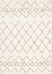 Tapis Taylor creme en treillis marron, 5'3
