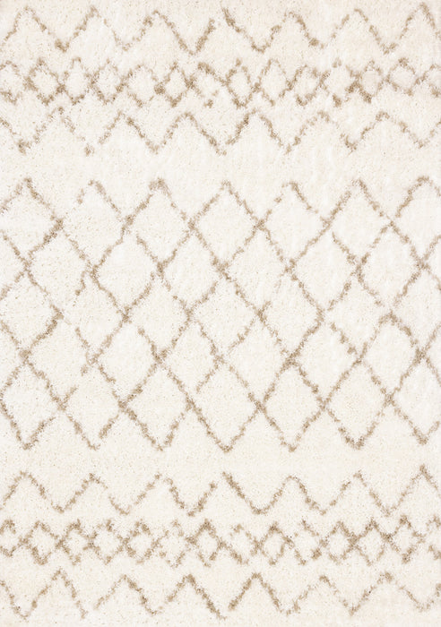 Tapis Taylor creme en treillis marron, 5'3\" x 7'7\"
