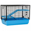 Pawhut Cage Petit Animal Habitat Interieur Cage Pour Cochons D'inde Hamsters Chinchillas, Avec Accessoires Bouteille D'eau Balcon Rampe Plat De Nourriture, 31.5\"x19\"x 22.75\", Bleu Clair