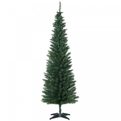 Homcom 6ft Pencil Artificial Christmas Tree With 390 Branches|Homcom Arbre De Noel Artificiel En Forme De Crayon De 6 Pieds Avec 390 Branches