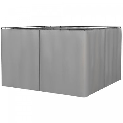 Outsunny 10' X 10' Universal Gazebo Sidewall Set With 4 Panels, Hooks/c-rings Included For Pergolas |Outsunny Ensemble De Parois Laterales De Gazebo Universel Avec 4 Panneaux, Crochets/anneaux En C Inc