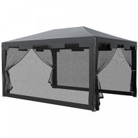 Outsunny Tonnelle Gris 4 Parois Moustiquaires 4 X 3 X 2,45 M