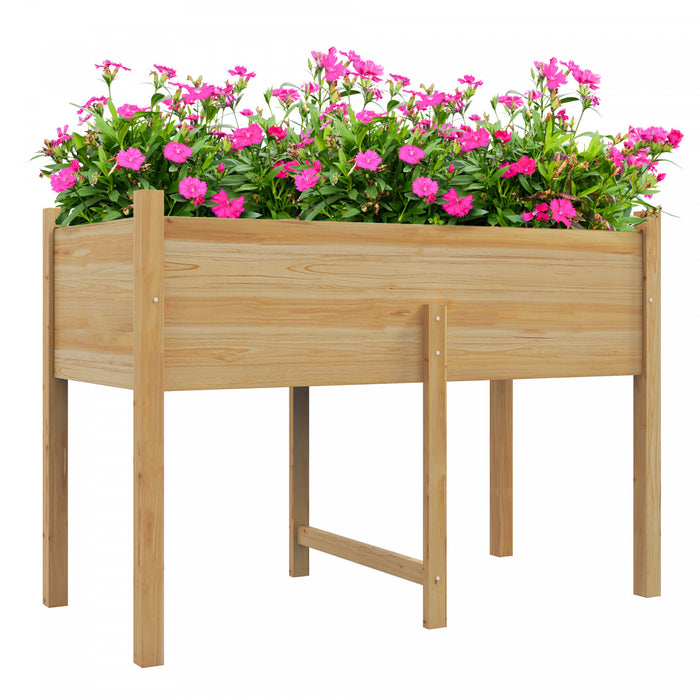 Outsunny Lit De Jardin Sureleve En Bois Avec Trous De Drainage, Lit Pour Legumes, Fleurs, Herbes, Jardiniere Surelevee D'exterieur Avec Pieds Pour Jardin, Patio, Balcon, 45,3 X 21,7 X 31,5 Po