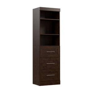 Organisateur de garde-robe Pur de Bestar de 25 po (L) avec tiroirs - chocolat