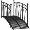 Outsunny 8' Pont De Jardin En Metal Avec Arche Et Ridelles, Pont D'etang