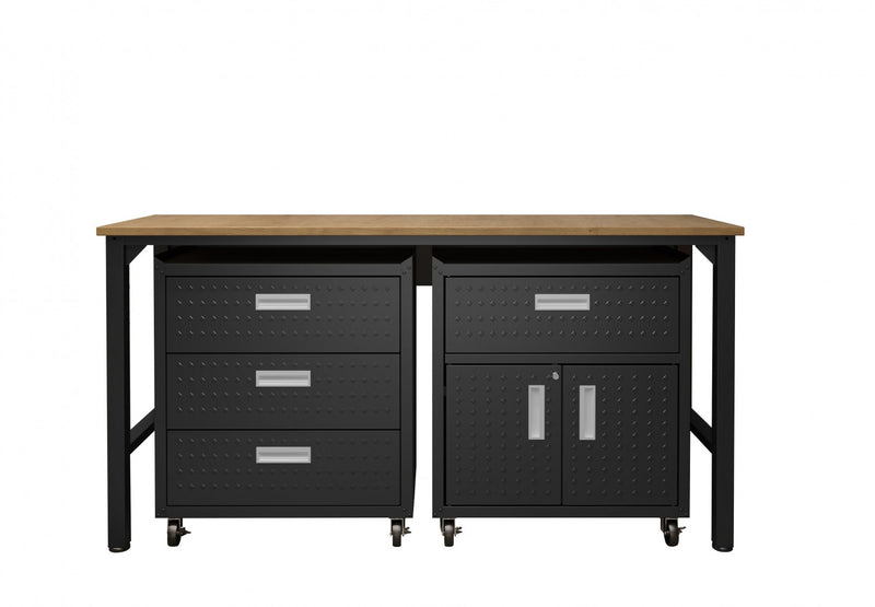 Ensemble de garage moderne Fortress 3 pieces en gris charbon