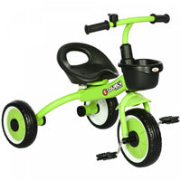 Qaba Tricycle Pour Enfants Filles Et Garcons De 2 A 5 Ans, Velo Pour Tout-petits Avec Siege Reglable