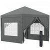 Outsunny 10'x10' Tente De Fete Exterieure Avec Sac De Transport, Gris
