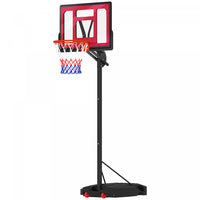 Qaba Panier De Basket Pour Enfants, Filet De Basket-ball Reglable En Hauteur De 2 A 8,5 Pieds, Panie