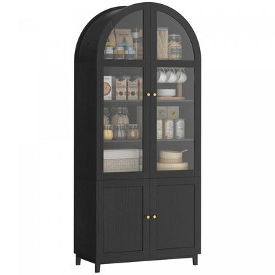 HOMCOM Arched Kitchen Pantry Cabinet, 71" Tall Kitchen Storage Cabinet