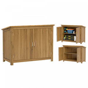 Outsunny Meuble De Rangement Pour Abri De Jardin En Bois Avec 2 Etageres