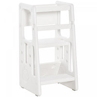 Qaba Marchepied Pour Enfants Avec Plate-forme Debout Reglable Pour Tout-petits - Tour Debout Pour Co