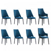 Ensemble de 8 chaises de salle a manger Kara Modern en bleu