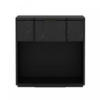  Table de nuit Clive style milieu du siecle moderne 56 cm en noir (1 tiroir)
