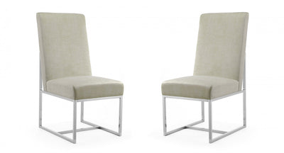 Element Modern Velvet Metal Dining Chair in Champagne - Set of 2 | Chaise de salle a manger moderne en velours et metal Element, coloris champagne - Lot de 2