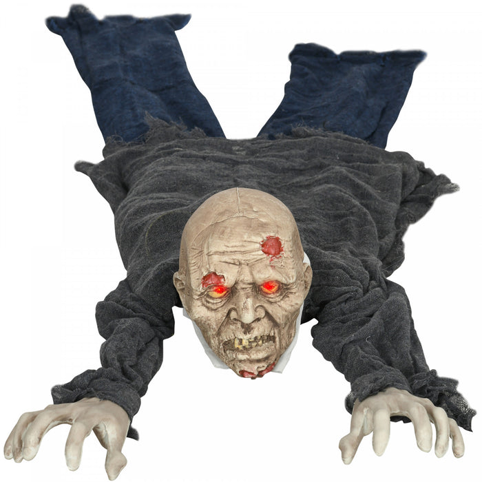 Homcom Decoration D'halloween 55,1\" Zombie Rampant, Active Par Le Son