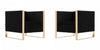 Fauteuil lounge en velours noir Trillium style milieu du siecle – Lot de 2
