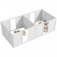 Pawhut Boite De Mise Bas Pour Chiens Et Chiots, Enclos De Mise Bas Pour Chien, Interieur Avec Portes