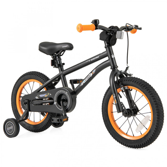 Velo Costway 14 Pouces Pour Enfants De 3 A 5 Ans Avec Selle Reglable Et Guidon Antiderapant Noir