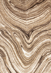 Carpette Forte brune et crème à motif de vagues apaisantes - 5 pi 3 po x 7 pi 5 po