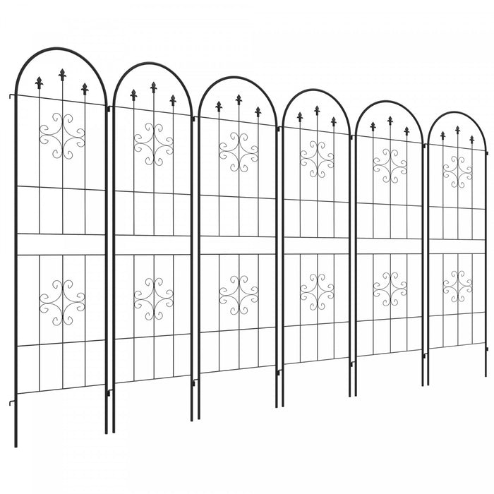 Lot De 6 Treillis De Jardin En Metal Pour Plantes Grimpantes Et Fleurs